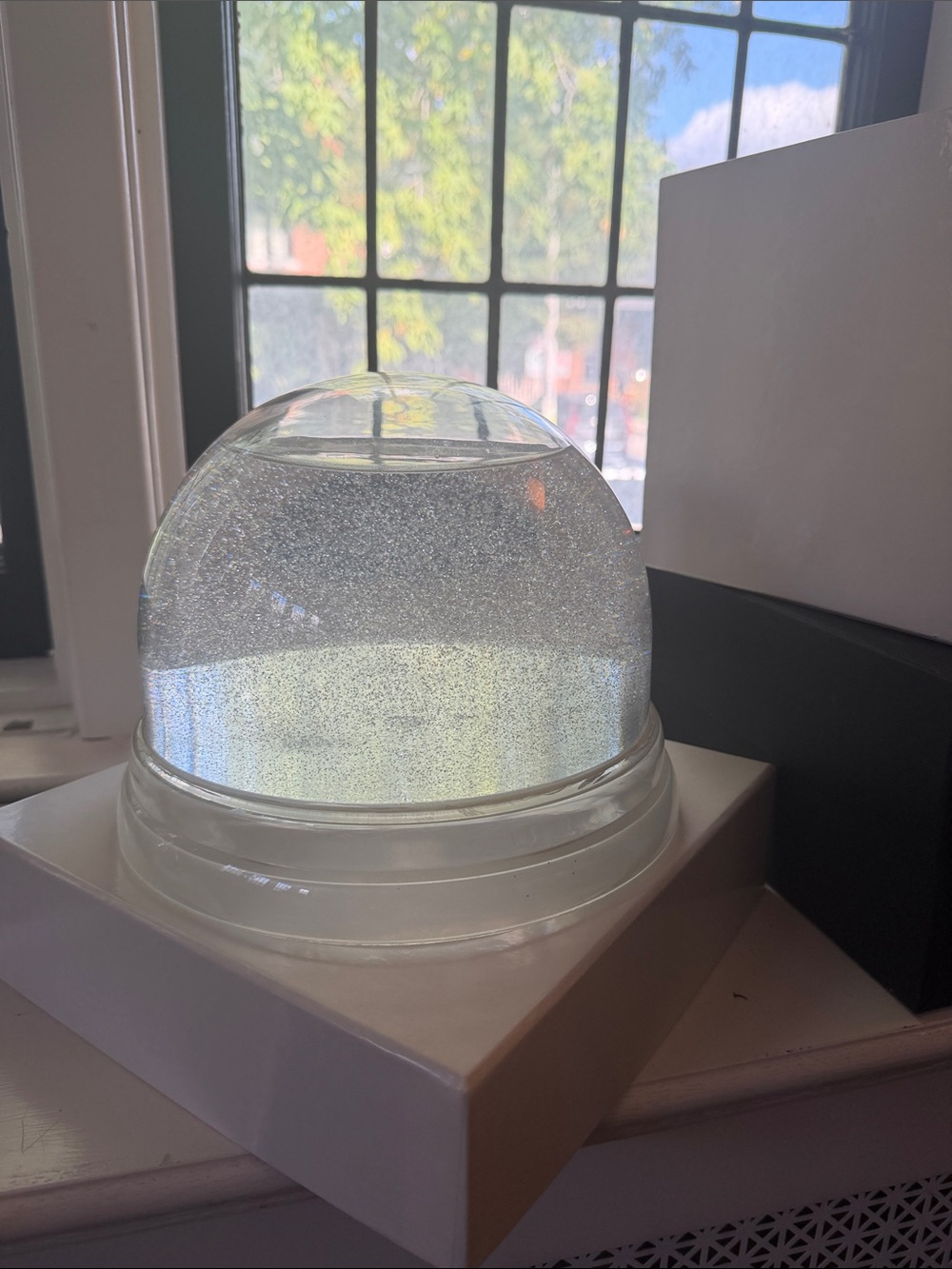 Maison Martin Margiela Clear Glitter snow globe Dome - White